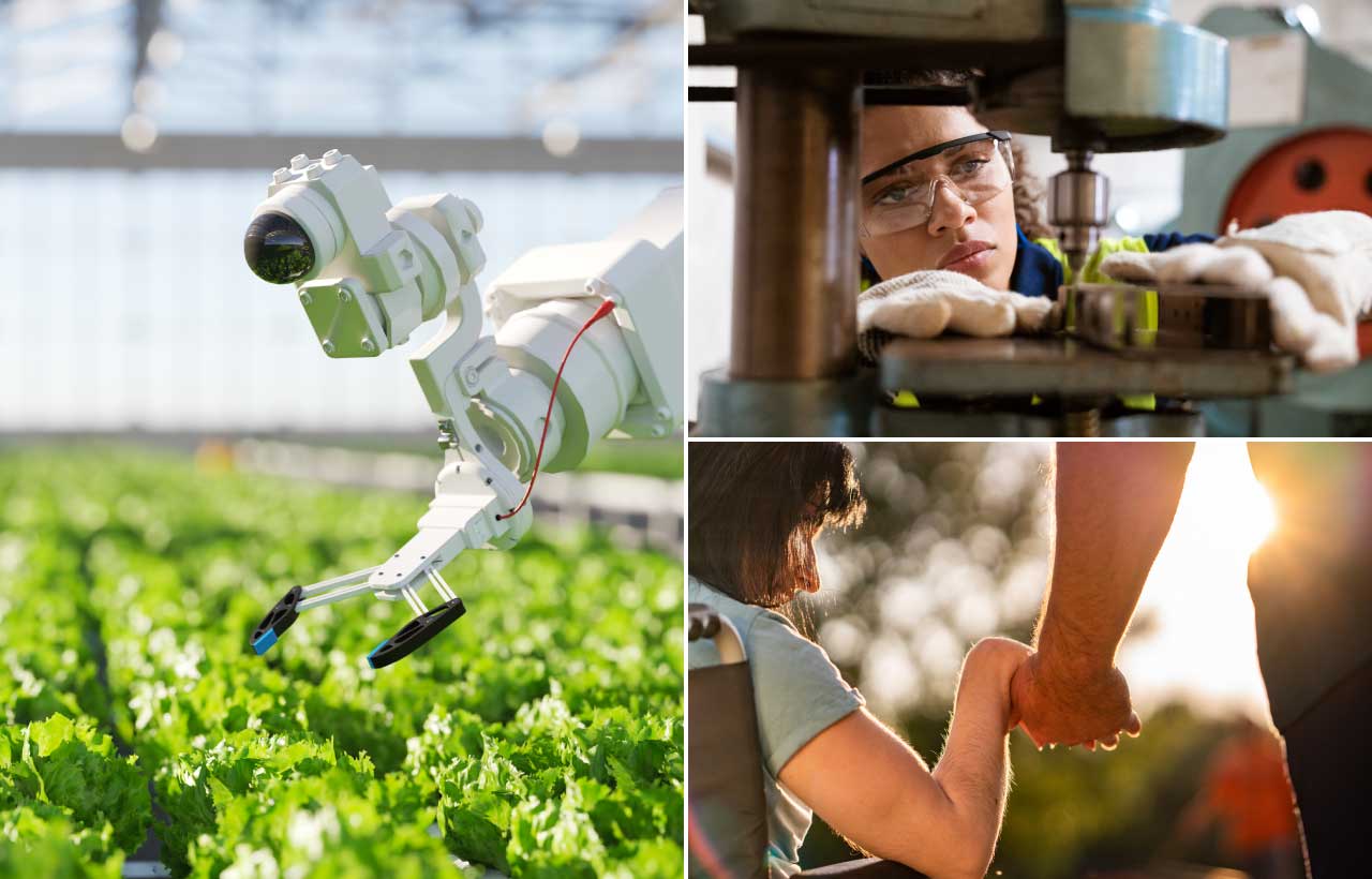 Image of agri-tech, trade skills and the care workforce