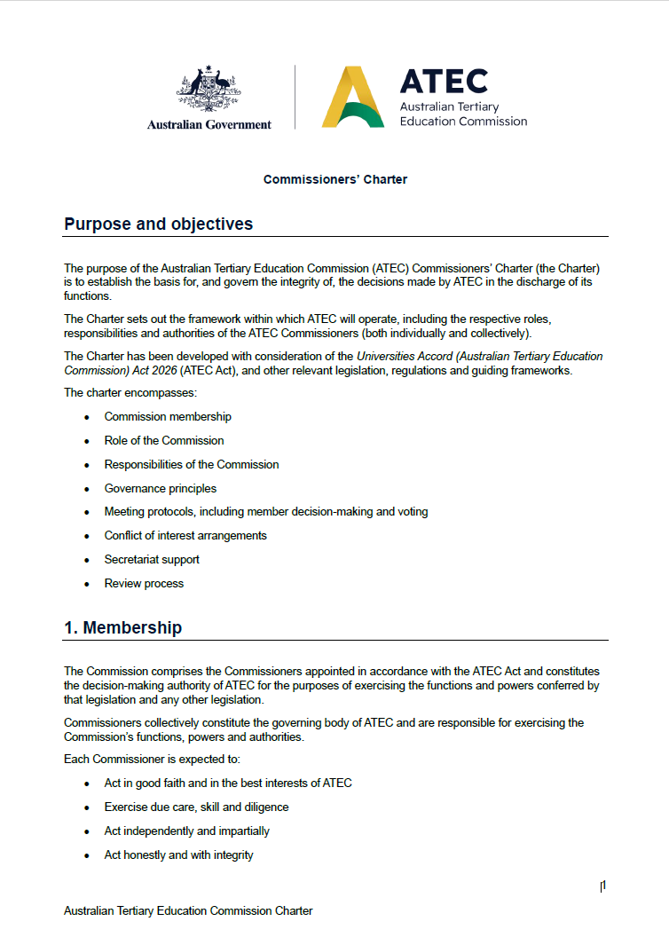 ATEC Commissioners' Charter thumbnail