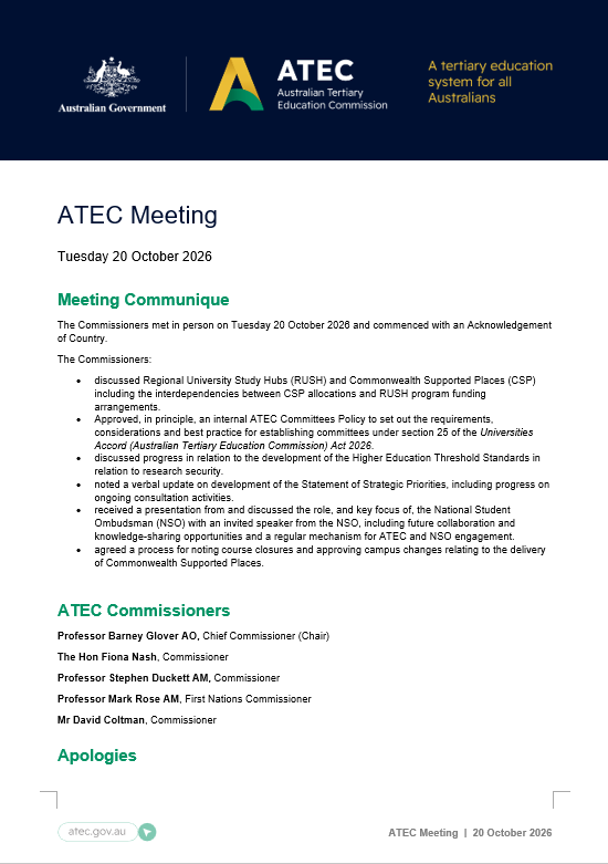 ATEC Commissioner Meeting Communique - 20 October 2026 thumbnail.